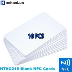 Hilo 10PCS NTAG215 Blank NFC Cards PVC Tags NFC215 13.56Mhz TagMo Waterproof RFID NFC Phone 504 bytes