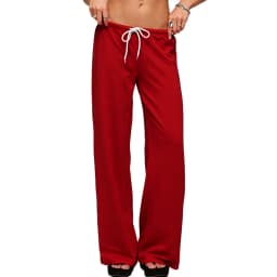 Women Drawstring Wide Leg Sweatpants Casual Loose Flared Trousers Solid Color High Waist Jogger Pants Streetwear Lounge Wear