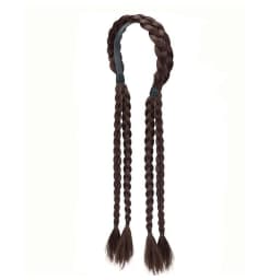 Braided Ponytail Hairpiece Elastic Bun Loop Easy Wear Synthetic Ponytail Adjustable With Double Braids Elastic Band