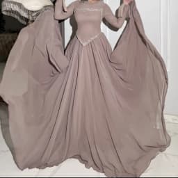 Women Fashion Sequins Beadings Solid Long Dress Elegant Wedding Guest Gowns Dress Casual O-Neck Scarf Long Sleeve Peplum Dress