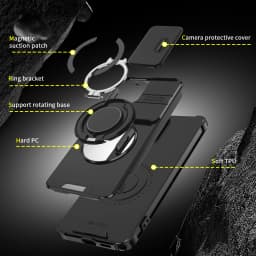 Slide Camera Protection Armor Phone Case For Samsung S26 S25 S24 S23 S22 S21 Plus 5G Ultra Metal Kickstand Magnetic Phone Cover