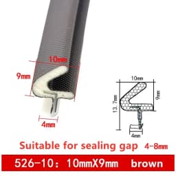 PU Foam Sound Proof Weather Draught Excluder Seal Door Window Gap Insulation V Type Strips for 8 Sizes to Choose