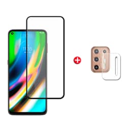 4-in-1 For Motoroal Moto G9 Plus Glass For Moto G9 Plus Tempered Glass Full Glue HD Screen Protector For Moto G9 Plus Lens Glass