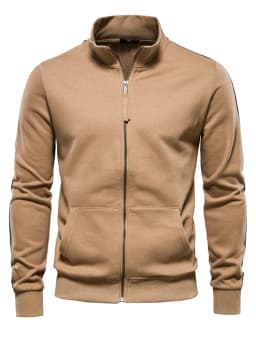 AIOPESON Brand Mens New Cotton-blend Solid Zip Up Sweatshirts Casual Sport Cardigan Jacket Sweatshirt for Men