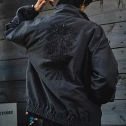 Oversized Casual Jacket with Decorative Details Trendy Black Patterned Embroidered Jacket Y2K Men and Womens Street Style Loose
