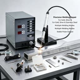 Jewelry Pulse Spot Welding Machine with Argon Protection for Gold Silver Repair and Metal Jewelry Making Tool
