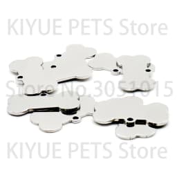 Wholesale 100pcs Bone Pet ID Tag Blank Engraved Stainless Steel Pet Supplies Cat Collar Accessory DIY Name Pendant Personalized