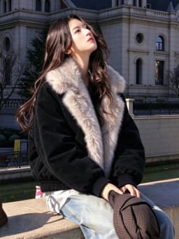 2026 Fashion Down Cotton-padded Jacket Women's Winter Coats Long Fur Collar Short Parkas Thicken Warm Streetwear Loose Outerwear