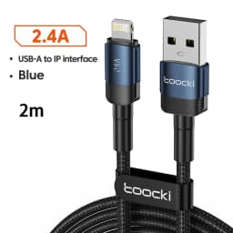 Toocki USB Cable for iPhone 14 13 12 Pro Max X XR 8 Plus iPad Fast Charging Charger Aluminum iP Cable iPhone Series Data Cord