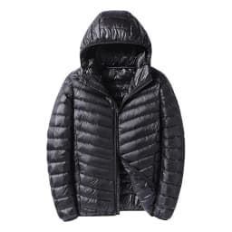 Snow-ready Down Parka Men's Lightweight Down Coat with Hood Warm Winter Jacket for Cold Weather Windproof Long Sleeve Outerwear