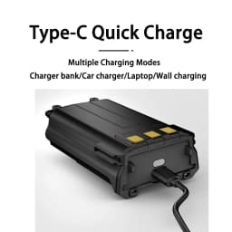 UV5R Battery USB Type C Fast Charge Baofeng Walkie Talkie 1800mAh/3800mAh Li-Ion Enlarge Battery Upgrade For UV-5RE BF-F8 Radios