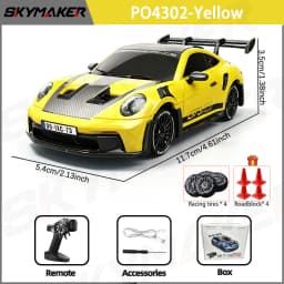 JXC PO4302 1:43 Mini High Speed 4WD RC Drift Racing Car 2.4G 20KM/H Full Proportional Throttle 8‑Color LED Light Hobby Toy Gift