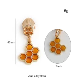 10/30/100PCS Cute Enamel Bee Sunflower Cherry 5# Zipper Puller Slider Heads For Tape Purse Bags Hangbag Charm Gift Accessories