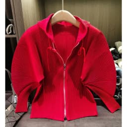 Drawstring Spring New Hooded Pleated Zipper Women's Sweatshirts Loose Elegant Simple High Quality Cardigan Coat 245YG