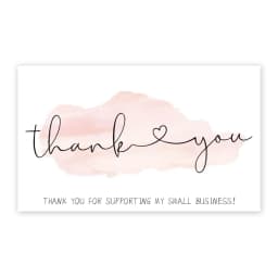 9.0x5.4cm Pink Black Foil Stamp Greeting Label Custom Thank You Cards For Small Bussiness Gift Box Decoration Packaging Supplies