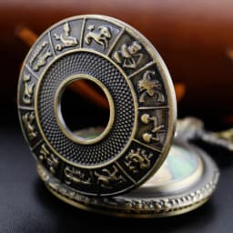 Map Logo Hollow Carved Steampunk Quartz Pocket Watch Bronze Vintage Fob Chain Pendant Necklace Men's and Women's Festival Gift