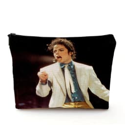 Super Star Michael Jackson Cosmetic Bag Double Print Makeup Bags Women Wedding Handbag Lady Travel Organizer Child Wallet
