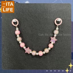 Italife Blue Chain Star Pearls Double Chains Ita bag Accessories Pink DIY Candy Shining Star Chain Anime ItaBag Decoration H335