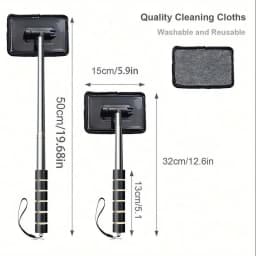 Automobile Windshield Water Scraping Telescopic Automobile Glass Wiper Auto Cleaning Tools Window Cleaning Brush Cleaning Cloth