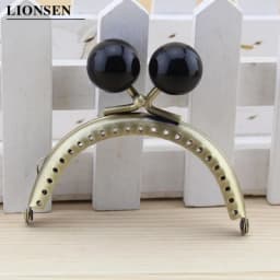 8.5cm Big beads Antique Bronze metal Purse Frame Handle for Clutch Bag Handbag Accessories Making Kiss Clasp Lock