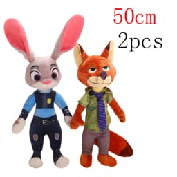 40-50Cm Zoo Character Nick Wilde Judy Hopps Cartoon Cute Toy Doll Model Birthday Christmas Gift for Friends