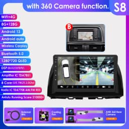 10.1" Hizpo 2Din Android13 Car Radio for Mazda CX-5 2012 - 2015 DSP RDS GPS Navigation BT 4G Android Auto CarPlay 360° CAM