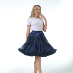 Skirt Length 55cm Women Tutu Skirt Solid Fluffy Tulle Princess Ball Gown Pettiskirt Ladys Ballet Party Performance Dress PP008
