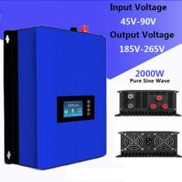 2000W Wind Grid Tie Pure Sine Wave Inverter Source Power from the Wind Turbine Input45V ~ 90V Output Frequency 46Hz~65Hz