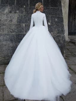 Customized Muslim Illusion Wedding Dresses 2026 New A-Line Long Sleeves Bride Dress Appliques Lace Tulle Elegant Wedding Gowns