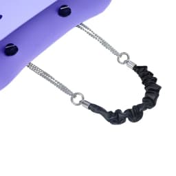New 1 Pair Long OBag Leather Handles Strap Fold Pleat with Silvery Chain for OBag O Bag DIY Women Shoulder Handbags
