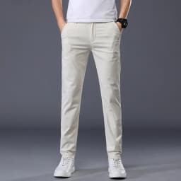 7 Colors Summer Thin Men's Casual Pants Stretch Cotton Slim Fashion Business Trousers High Quality Male Clothes
