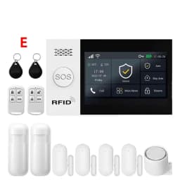 2.4G WIFI Smart GSM Alarm System Work with TUYA Smart Life Security Protection For Home with PIR Wireless Solar Siren Alexa