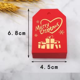 50pcs Merry Christmas Gift Tags Red White Paper Cards Labels Xmas New Year Party Bags Boxes Packaging Hang Tag Navidad Supplies