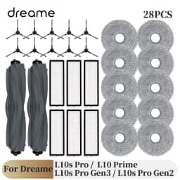For Dreame L10s Pro Gen 3 / L10s Pro Gen 2 / L10s Pro / L10 Prime Robot Vacuum Spare Parts Main Side Brushes Mop Cloths Filters