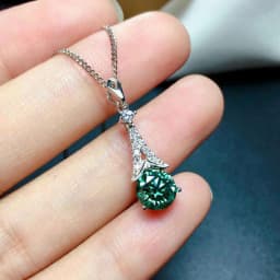 Big Bling Water Drop Pendant Real 925 Sterling Silver Long Chain Necklace for Women Fashion Jewelry Cute Statement Necklace