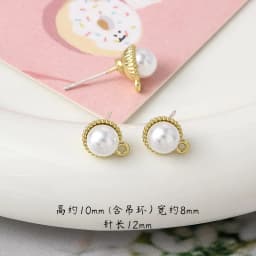 10pcs Pearl Stud Earrings Settings Handmade Roun Hollow Love Heart Earrings Connectors for DIY Jewelry Making Findings