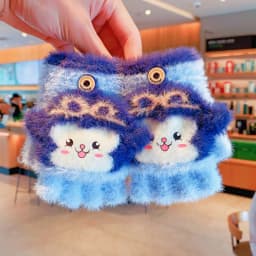 Cute Toddler Winter Plush 2‑in‑1 Flip‑Top Mittens Snap Button Animal Cold-proof Hand Warm Gloves For Boys Girls Children Gift