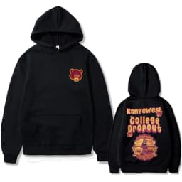 Kanye West Graduation Bear Double Sided Printed Hoodie Men Women Fashion Hip Hop Cool Sweatshirts Unisex Fleece Cotton Hoodies