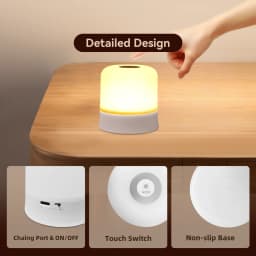 GGbingo Premium Rechargeable LED Night Light Remote Control Touch Switch RGB Dimmable Portable Reading Lamp Bedroom