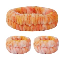 Velvet soft elastic headband face washing and makeup headband hair tie face washing waterproof wrist strap and heanband set