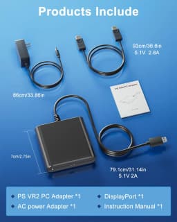 AOLION PS5 VR2 PC Converter Adapter Kit - Virtual Reality Gaming Adapter for PS5 to PC
