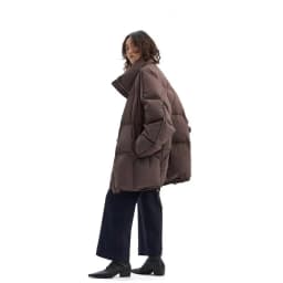 Women's Mid-Length Oversized down Jacket with Stand Collar, Warm Oversized Jacket Filled with White Duck Down, New Winter 2025 Model