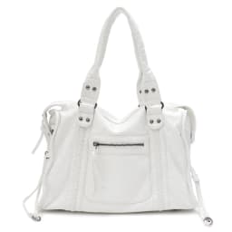 Vintage Washed PU Leather Large Capacity Tote Zip Pockets Braid Decor Shoulder Cross body Bag Unisex Women Daily Travel Handbag