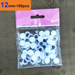 100pcs/Box DIY Safety Wiggly Googly Eyes Stickers Self Adhesive For Crafts Toys Black White Big Movable Doll Amigurumi