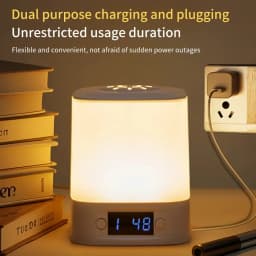 Rechargeable Led Night Light with Time Display USB-Powered Adjustable Brightness Bedside Lamp for Baby Nursery Reading Bedroom