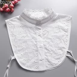 Female Lace Detachable Collar Vintage Solid Fake Collar Lapel Blouse Top Adjustable Women Clothes Ladies False Collar
