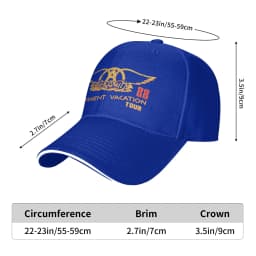 Aerosmith Permanent Vacation Tour '87-88 Baseball Cap Tennis Skate Trucker Hat Women Men Fashion Print Snapback Cap