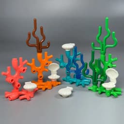 MOC Sea Seabed Creatures Coral Seaweed Shell Fish Shrimp Crab Aquarium for 31122 Building Blocks Toys for Children Gifts