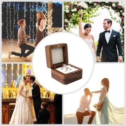 Free Custom Name Walnut Wooden Ring Box Personalized Wedding Anniversary Gift Walnut Wood Engagement Wedding Rings Box Gift