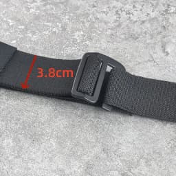 (Widened version) Aluminum alloy buckle nylon elastic waistband 3.8CM elastic belt men's hiking canvas belt extended version